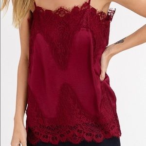 Listicle Lace Camis small emerald & burgundy